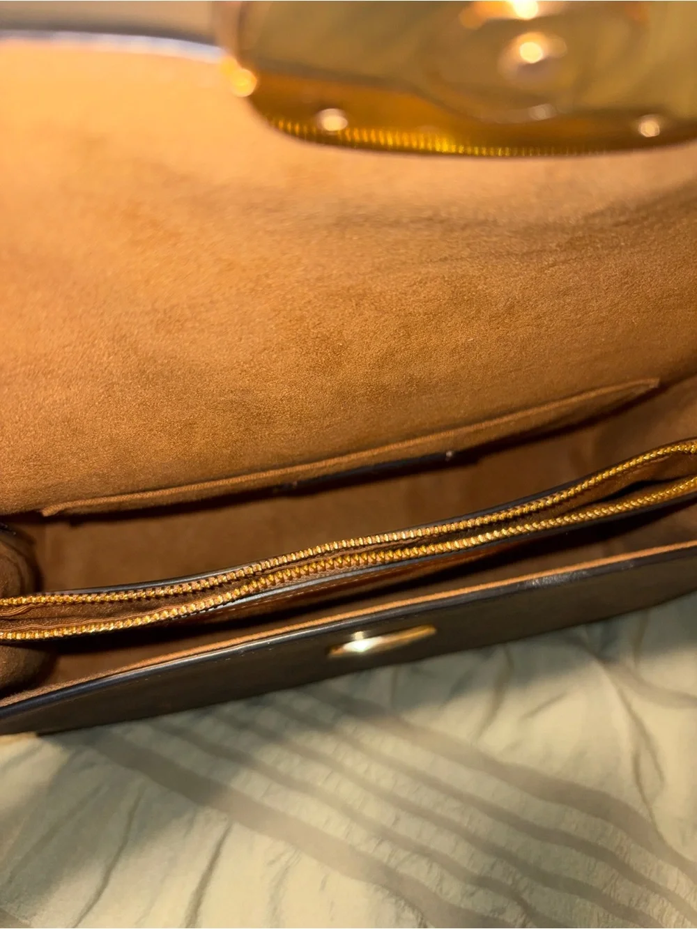 Coach Black & Brown Signature Top-Handle Satchel with Gold Hardware